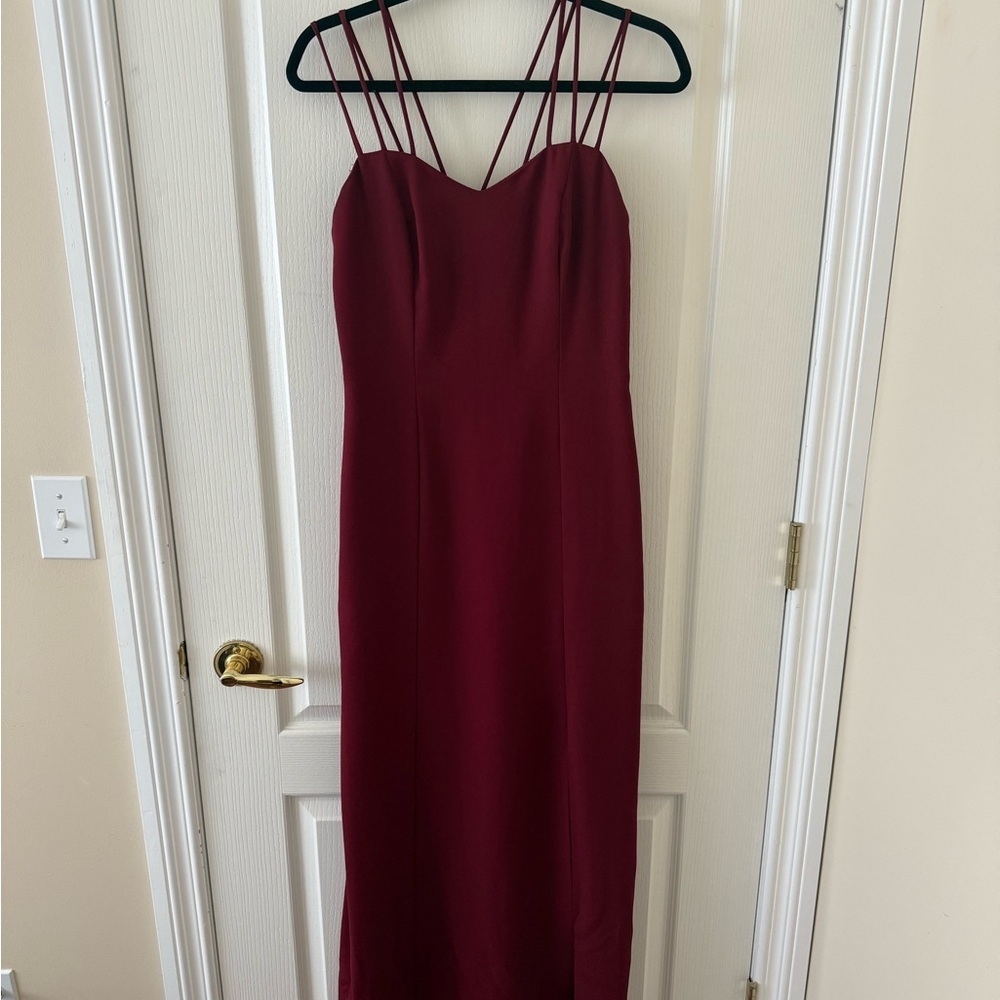 PartyTimeFormals | Vintage burgundy strapie maxi dress size 14 (fits 10/med)